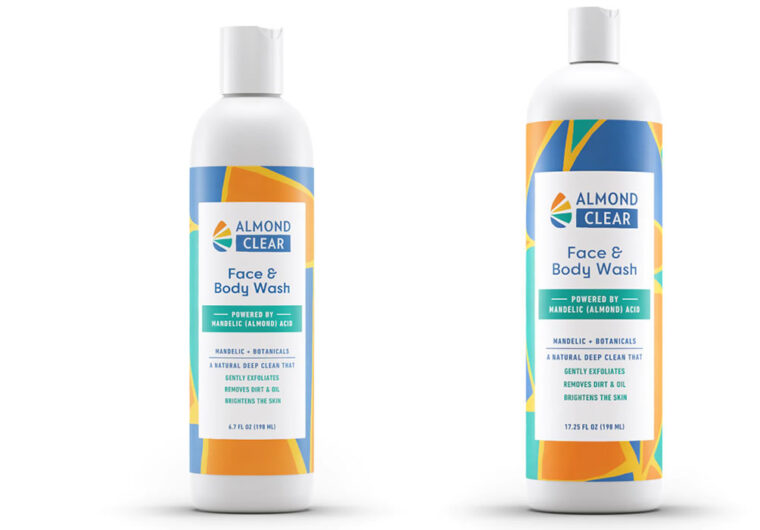 Almond Clear Face & Body Wash [4oz] and [XL -17.25oz] Fungal acne safe cleanser