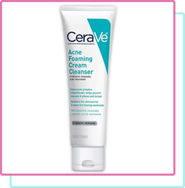 CeraVe Acne Foaming Cream Cleanser [4% Benzoyl Peroxide]- Best Fungal Acne Safe Face Wash