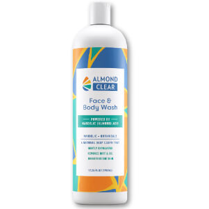 Almond Clear - Face and Body Wash - Best Fungal Acne Face Wash for Folliculitis and Acne Prone Skin- Powered By Mandelic Acid