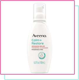 Aveeno Calm + Restore Redness Relief Foaming Cleanser [Calming Feverfew] - Best Fungal Acne Safe Face Wash
