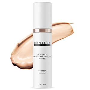 DRMTLGY Tinted Moisturizer with SPF 46. Universal Tint. All-In-One Face Sunscreen and Foundation with Broad Spectrum Protection Against UVA and UVB - The Best Fungal Acne Safe Foundation