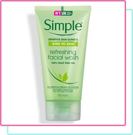 Simple Kind to Skin Refreshing Facial Wash Gel - Best Fungal Acne Safe Face Wash